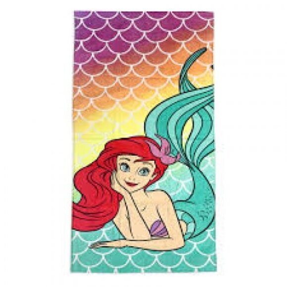 Disney Ariel Beach Pool Towel Little Mermaid Rainbow Girls Swim Summer Terry - Picture 1 of 3